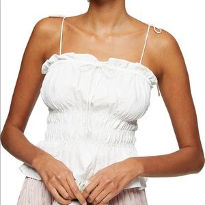 Topshop Shirred Peplum Tank